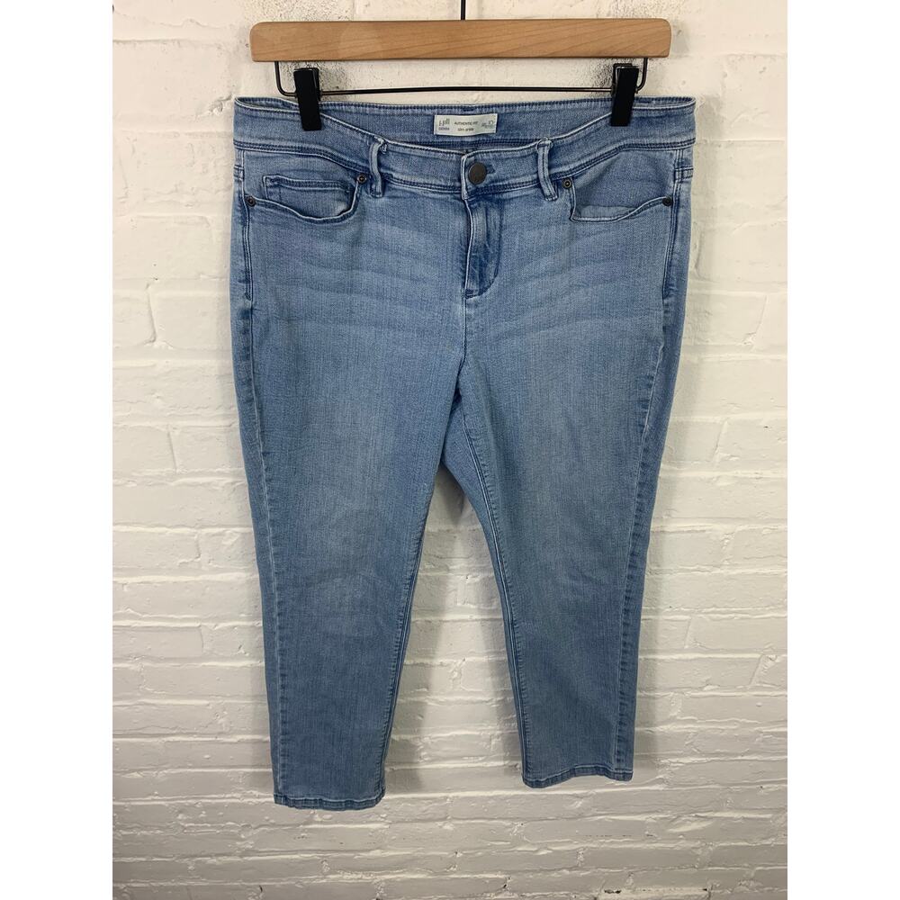 J. Jill Women's Authentic Fit Slim Ankle Jeans Tapered Leg Blue Size 10P
